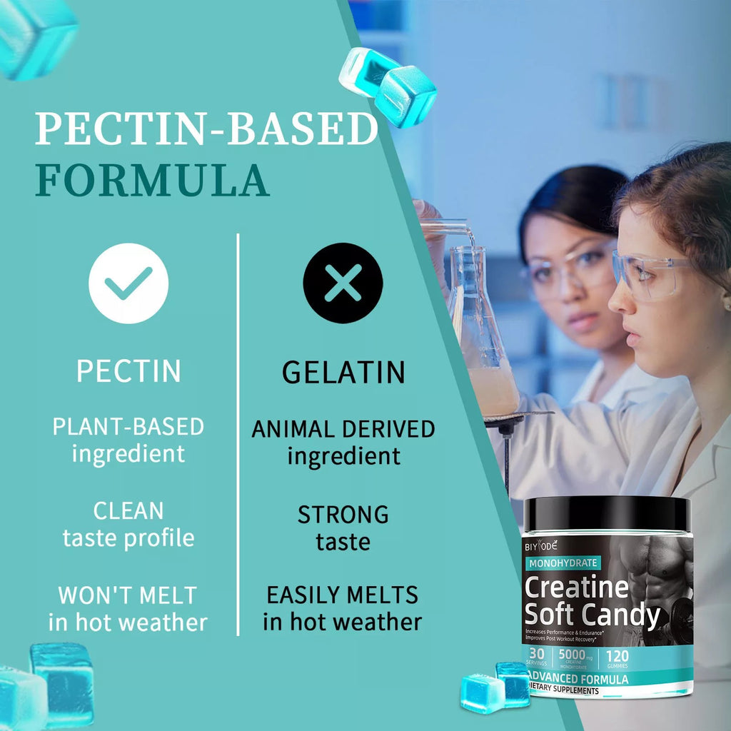 Creatine Gummies for Sports Nutrition | 120 Soft Candy for Energy Boost