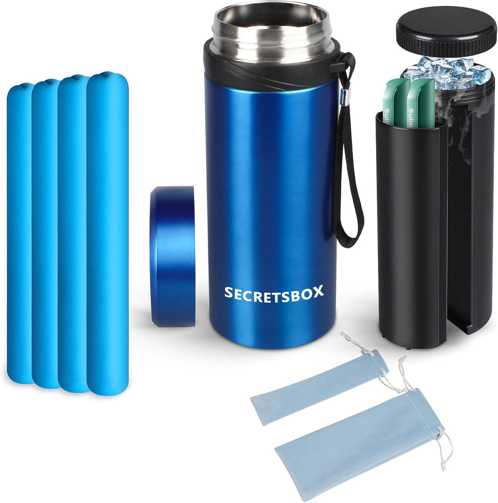 Portable Insulin Cooler Travel Case | 900ml Vacuum Medical Thermos with 4 Bio-Gels & Emergency Ice Tube | TSA Approved