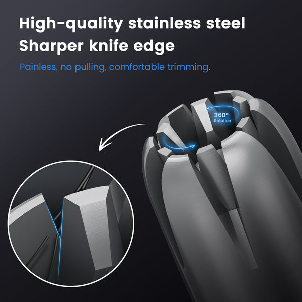 Premium Manual Nose Hair Trimmer for Men and Women,Stainless Steel 6 Teeth V Blade Nasal Hair Clippers for Groom Birdie,Waterproof, Painless, Battery-Free, with Clean Brush & Travel Bag