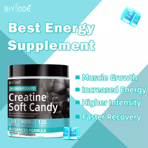 Creatine Gummies for Sports Nutrition | 120 Soft Candy for Energy Boost