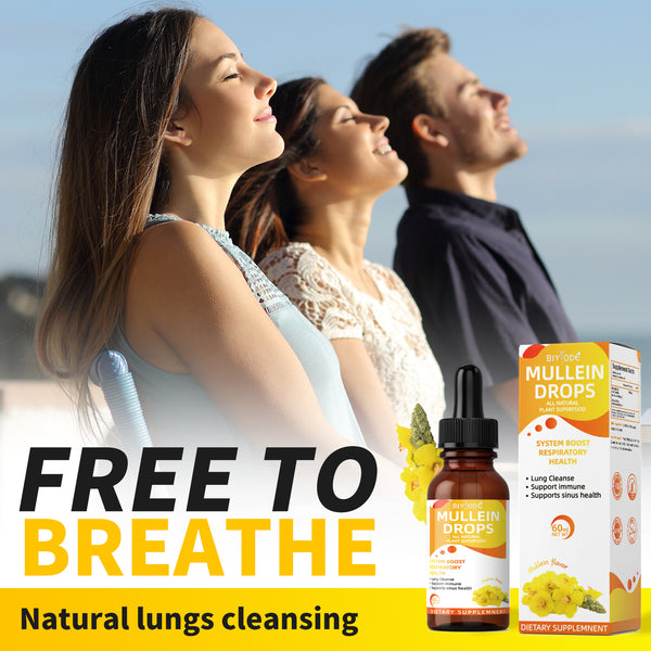 Mullein Drops – 60ml (30-Day Supply) – Natural Mullein Leaf Extract for Respiratory Health, Lung Cleanse & Immune Support – Vegan, Non-GMO, Sugar-Free