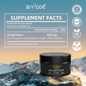 Shilajit Pure Himalayan Supplement for Men Women Rich Fulvic Acid & 85+ Minerals, 600mg/100 Servings.