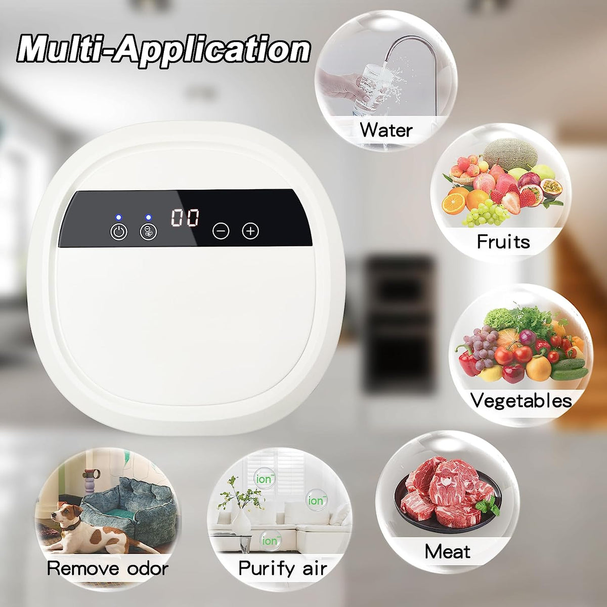 Portable Ozone Generator,Multipurpose Ozone Machine with Timer for Home