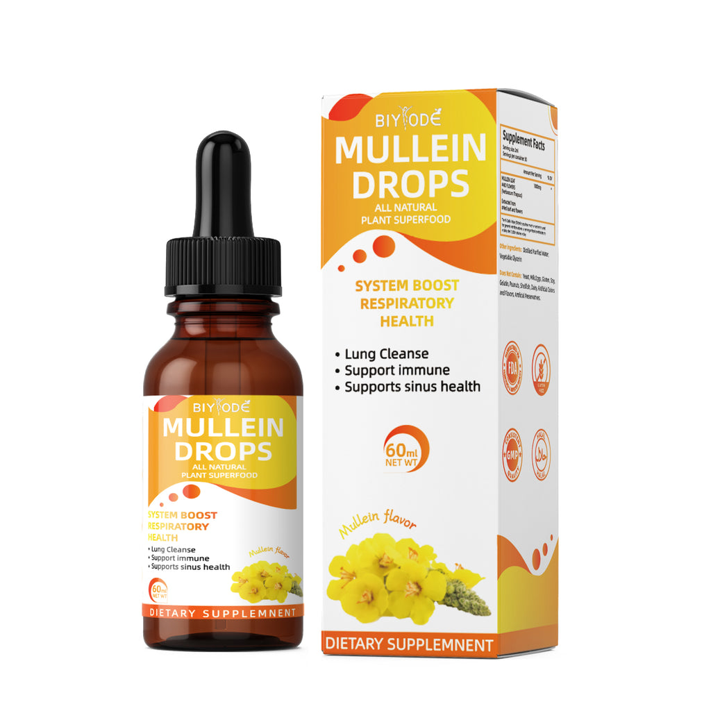 Mullein Drops – 60ml (30-Day Supply) – Natural Mullein Leaf Extract for Respiratory Health, Lung Cleanse & Immune Support – Vegan, Non-GMO, Sugar-Free
