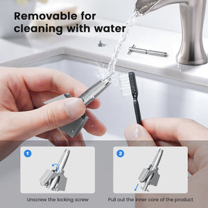 Premium Manual Nose Hair Trimmer for Men and Women,Stainless Steel 6 Teeth V Blade Nasal Hair Clippers for Groom Birdie,Waterproof, Painless, Battery-Free, with Clean Brush & Travel Bag