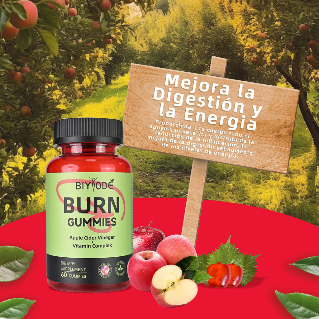 Apple Cider Vinegar Gummies,Burn Gummies,Apple Cider Vinegar Gummies,Formulated to Support Normal Energy Levels & Gut Health,Citrus Tea Polyphenol,Vitamin Complex Gummies(60 Gummies)