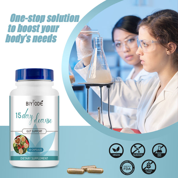 15 Day Cleanse Gut and Colon Support, Advanced Gut Cleanse, Detox Help Gut Cleanse & Colon Cleanse, Focus On Gut Health