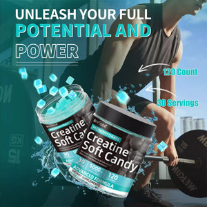 Creatine Gummies for Sports Nutrition | 120 Soft Candy for Energy Boost