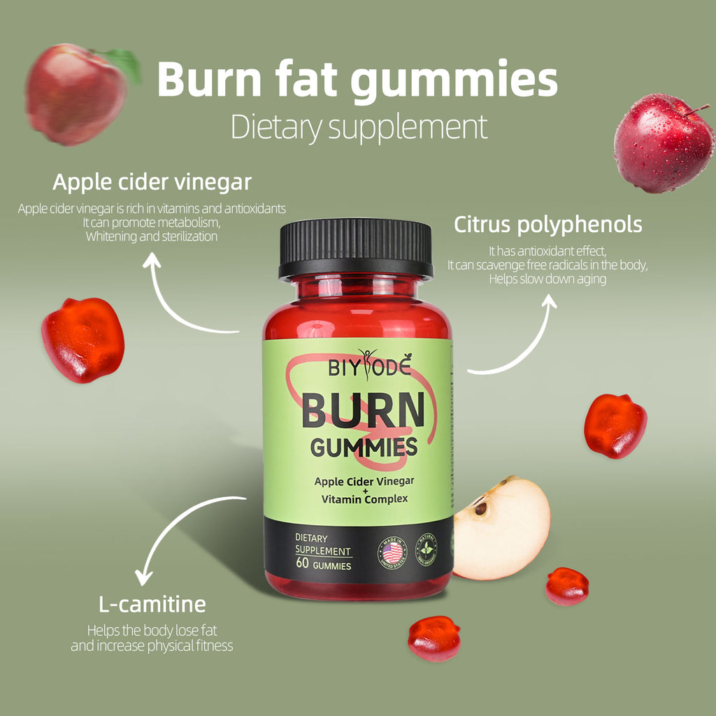 Apple Cider Vinegar Gummies,Burn Gummies,Apple Cider Vinegar Gummies,Formulated to Support Normal Energy Levels & Gut Health,Citrus Tea Polyphenol,Vitamin Complex Gummies(60 Gummies)