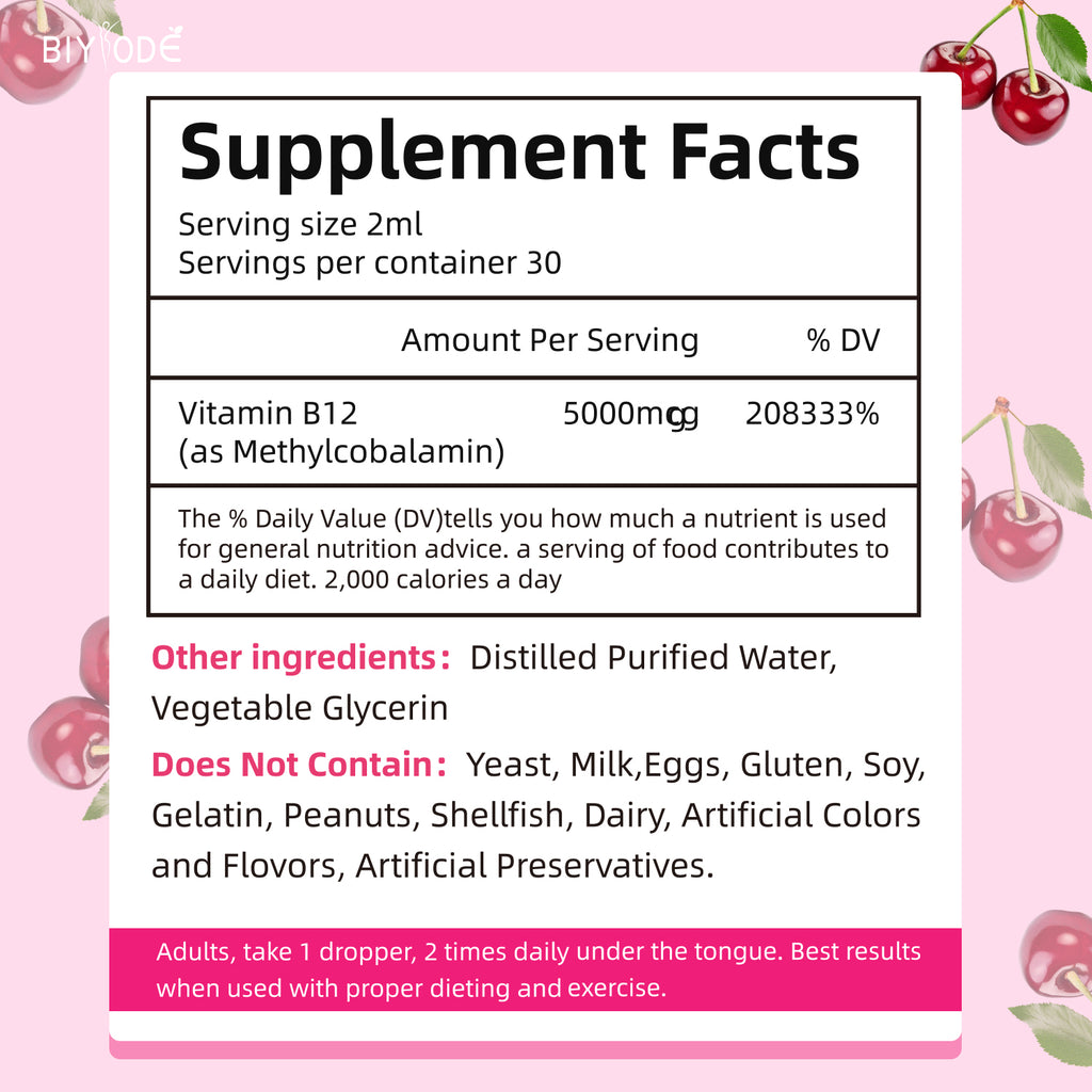 BIYODE Liquid Iron Supplement for Women Men Iron Drops Iron Supplements Supports Red Blood Cells Energy Anemia and Fatigue