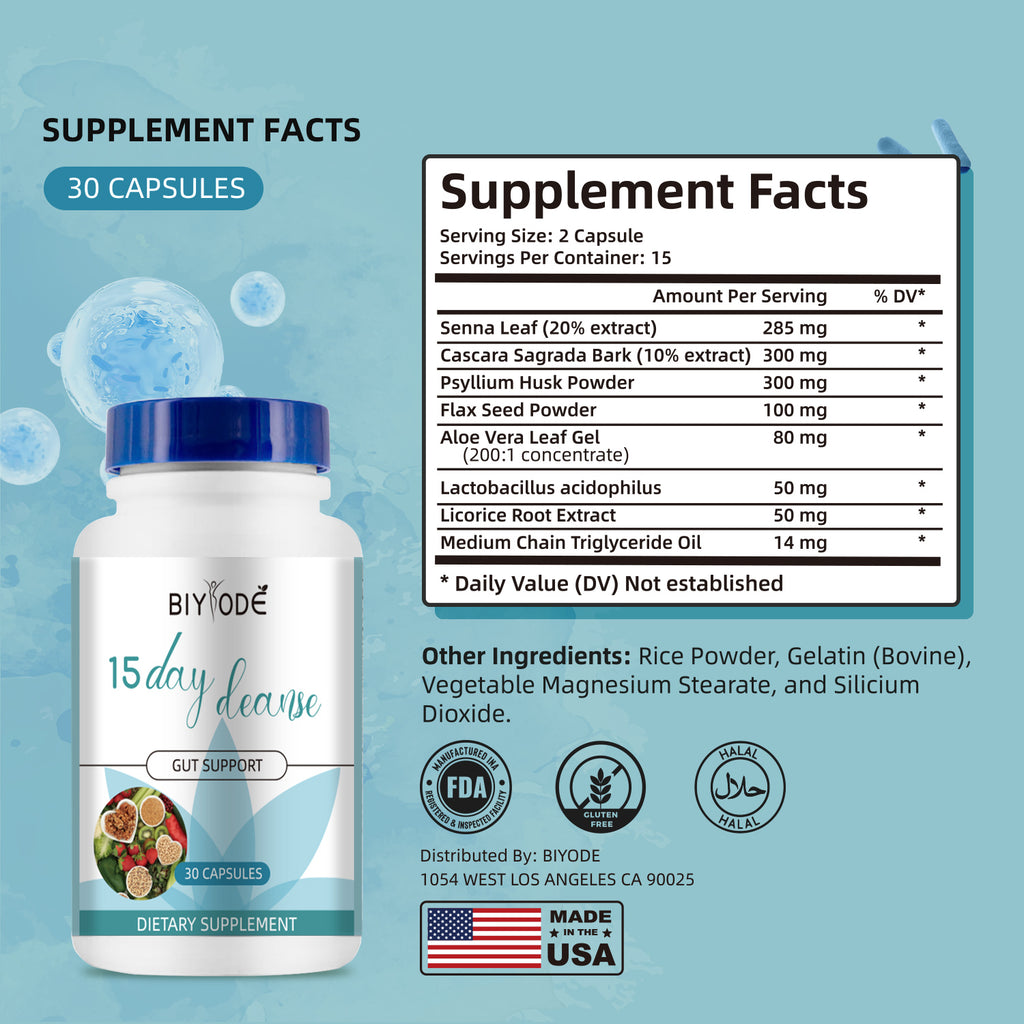 15 Day Cleanse Gut and Colon Support, Advanced Gut Cleanse, Detox Help Gut Cleanse & Colon Cleanse, Focus On Gut Health