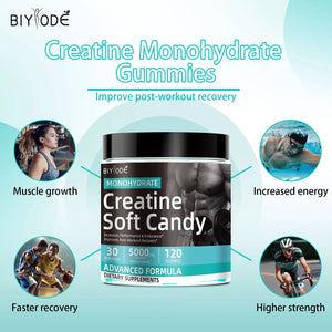 Creatine Gummies for Sports Nutrition | 120 Soft Candy for Energy Boost