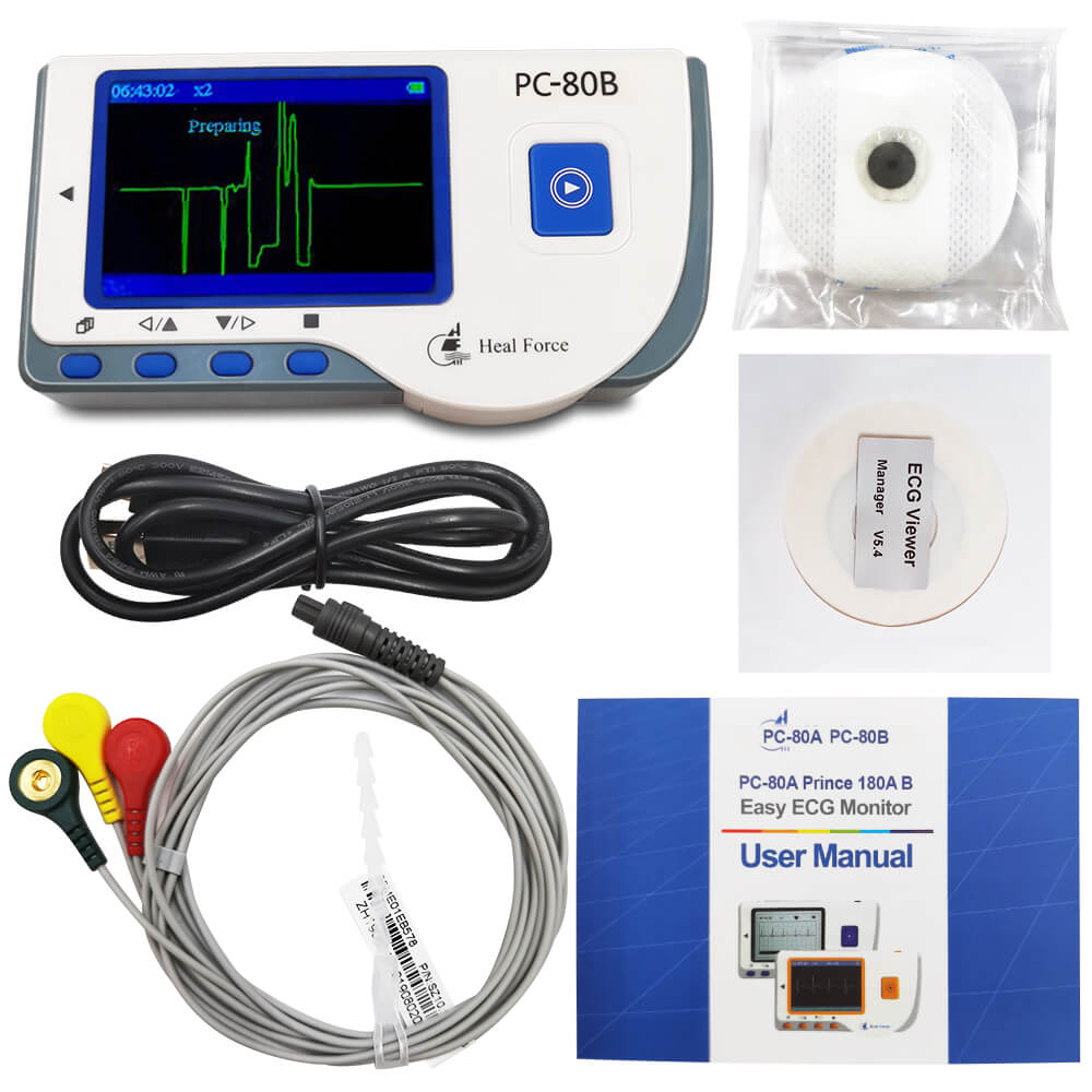 Electrocardiografo Portatil Pantalla Color ECG Heal Force